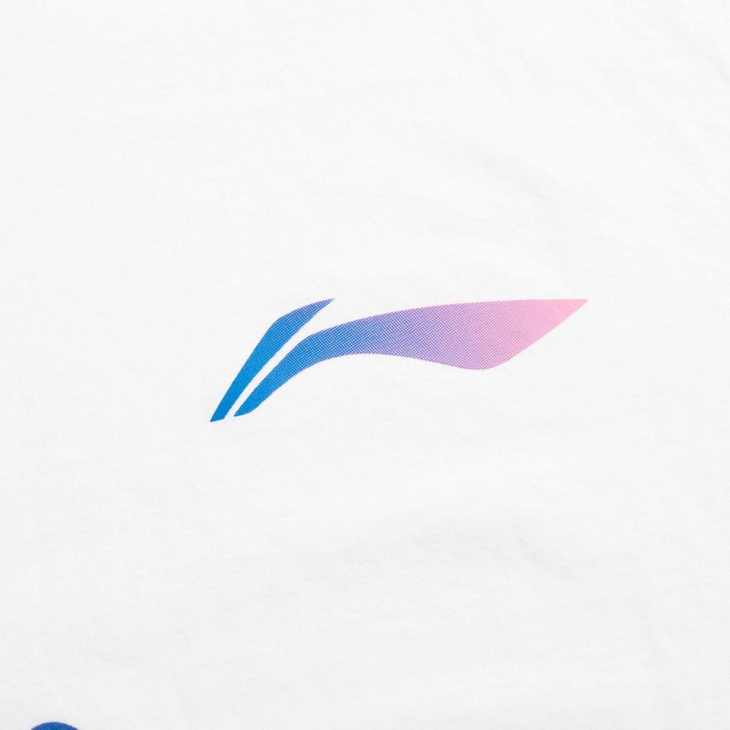 Li Ning Badminton Series Letter Round Neck Comfortable Breathable Versatile Short Sleeve T-Shirt Unisex Tops White AHSVD75-2