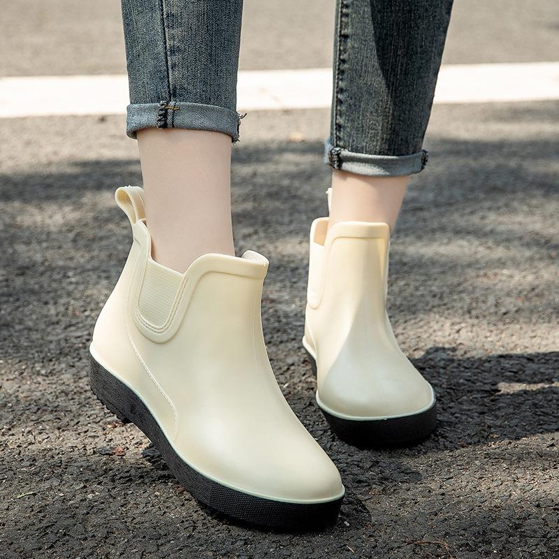 Fashion rain shoes women's short rain boots thick-soled non-slip outer wear rubber shoes waterproof outdoor fishing car wash water shoes women