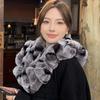 Модная натуральная шаль из меха рекса для девочек, теплая шарф-воротник, женский зимний стильный двусторонний утолщенный меховой шарф-накидка