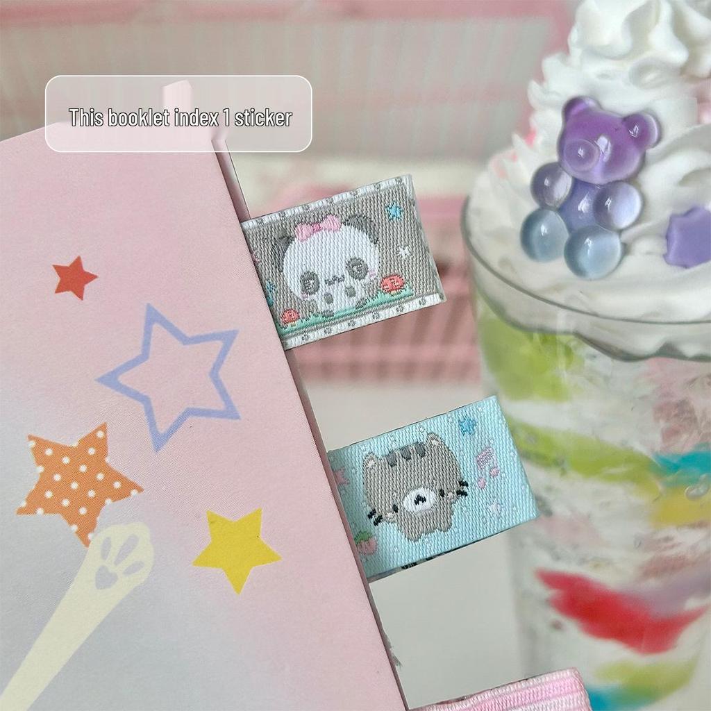 Lucky Kawaika Милые индексные вкладки и вышитые нашивки - Наклейки для ведения журнала, Тканые этикетки, Самоклеящиеся украшения для альбома для карточек