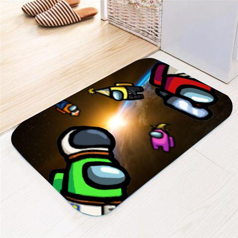 Game Among Us Flannel Mat Home Bath Bathroom Nonslip Carpet Rug Floor Decor