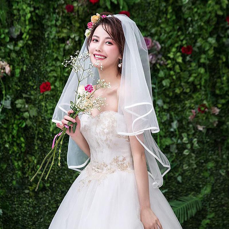 Bridal Veil Wedding Women'S Simple Short Wedding Veils For Brides With Comb For Brides Shower Party Chucky Costume Halloween