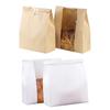 50Pcs Toast Bag Food-Grade Kraft Paper Bread Bags with Clear Window Durable Bread Packaging Bags for Bakery