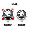 AGTQ2 80/90mm ABS Logo Car Front Head Rear Tail Trunk Badge Sticker For Skoda Superb Fabia 2 Octavia Laura RS Rapid Yeti Karoq Kodiaq