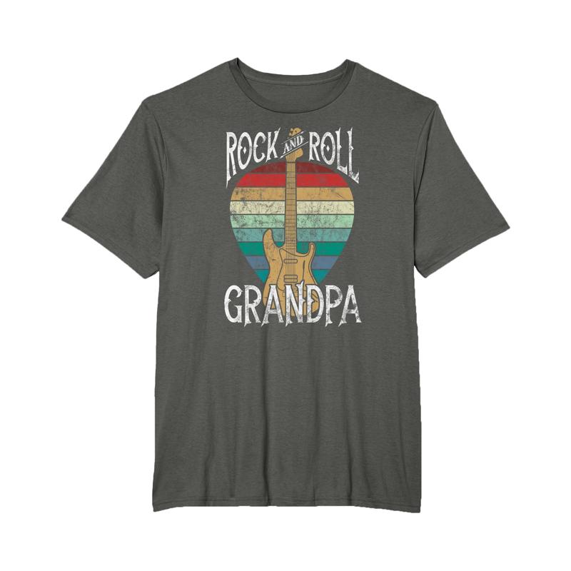 Rock N Roll Grandpa Vintage Guitar Player Music Lover TShirt