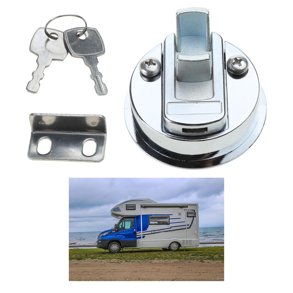 Home RV Cabinet Push Button Latch Lock Hatch Catch Flush Door Lock Knob Fit for Cupboard Motorhome-Caravan Camper Handle