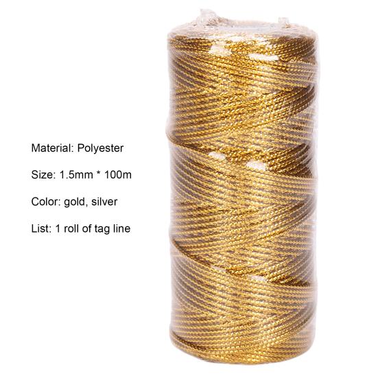 1 рулон упаковочного шнура. Стильная полиэфирная полая надежная веревка широкого применения для поделок.