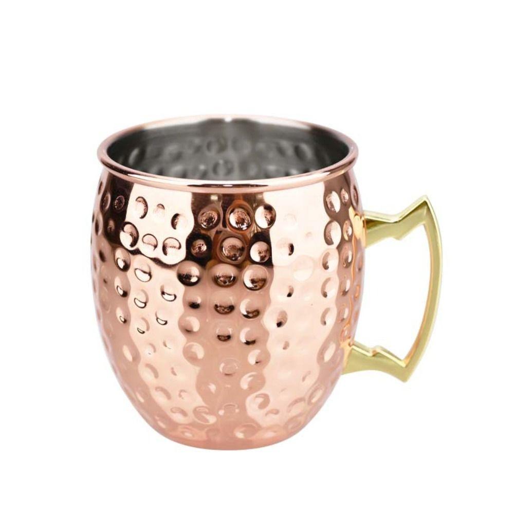 500ml Pure Copper Cup Moscow Mule Handcrafted Mug Cup Hammered Thickened Drum Cup Mules Cocktails Coffee Beer