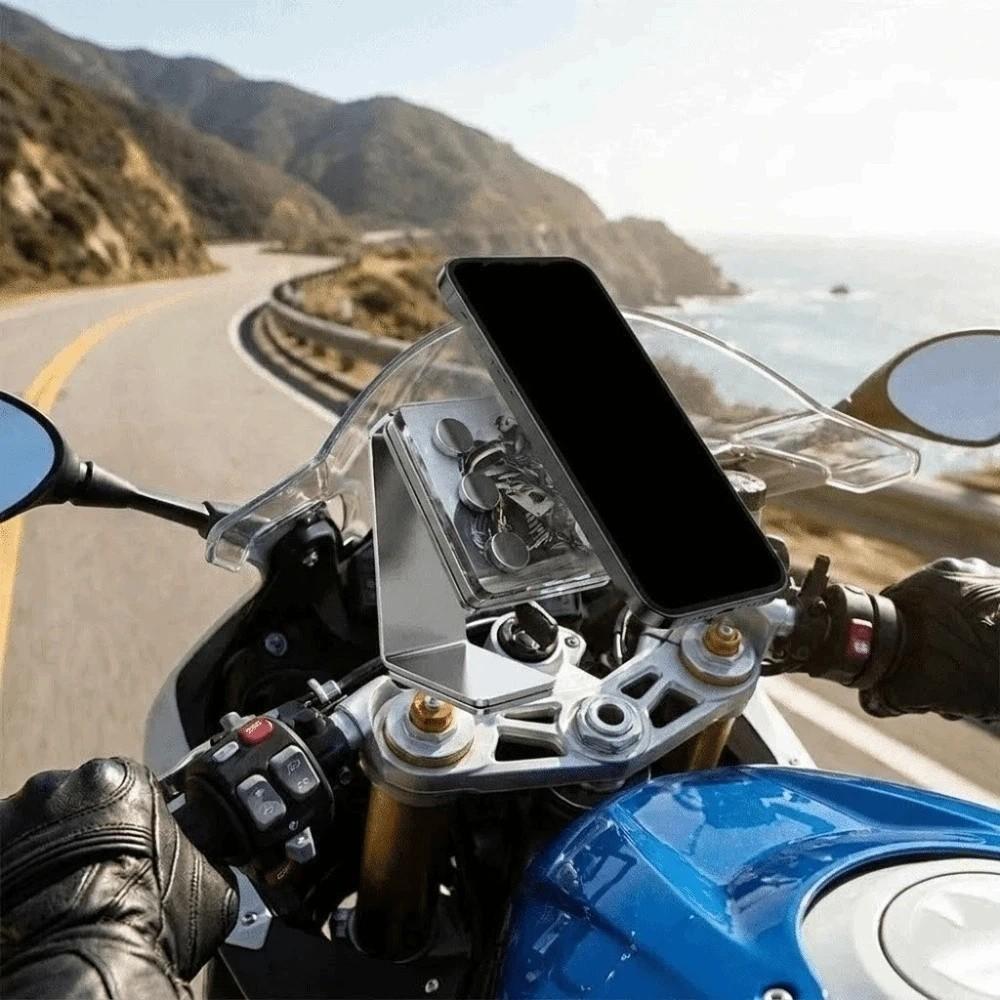 Anti-shock Structure Magnetic Phone Holder Sturdy Metal Anti-shock Phone Holder Motorcycle Riding