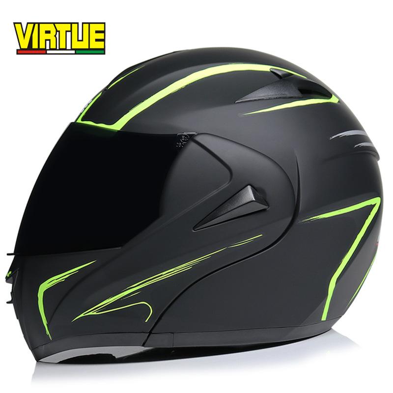 VIRTUE Motorsport Electric Non Motorcycle Helmet Men's Half Helmet Double Lens Full Helmet Running Helmet Carbon Fiber Pattern Road