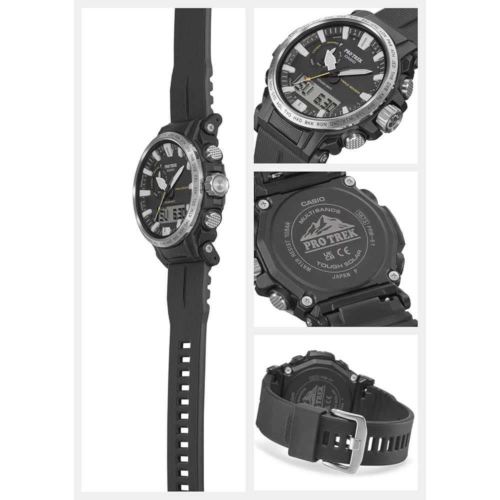 Casio Pro Trek PRW-61-1AJF Men's Black Solar Radio Watch Biomass Plastic Construction