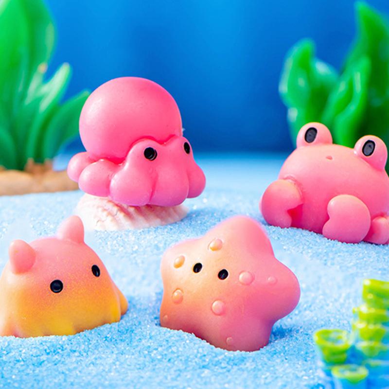 Creative Resin Ocean Animals Dolphins Qctopuses Jellyfish Figurine Landscape Ornaments Home Decorations Aquarium Fish Tank