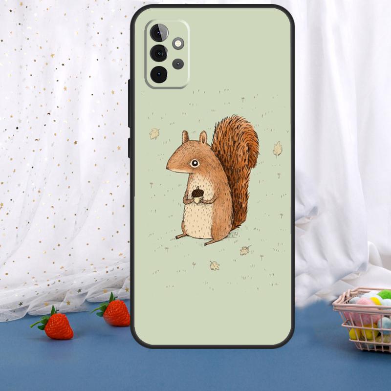 Мультяшное животное Белка Для Samsung Galaxy A55 A35 A05 A52 A32 A22 A54 A14 A16 A26 A36 A56 A06 A15 A53 A33 A13 Чехол