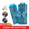 Многофункциональный набор из 8/12/20 шт. ручных метчиков и плашек с метрической резьбой M3-M12, прямые конические развертки