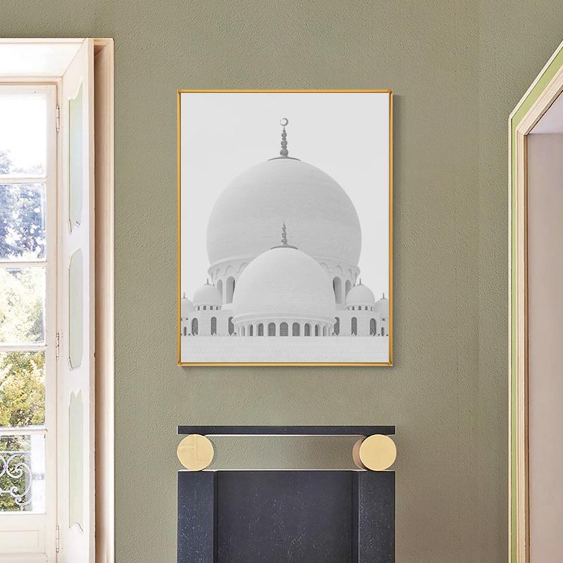 Аллах исламское здание плакат настенное искусство цитаты холст живопись современный принт мусульманская каллиграфия украшение гостиной картина