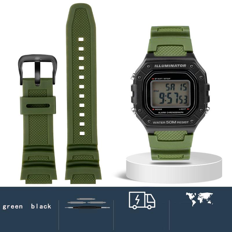 Силиконовый ремешок для часов Casio W-218H / AE-1200 / 1100 / F-108 / SGW300 / 400 / 500 / W-800H / MRW-200