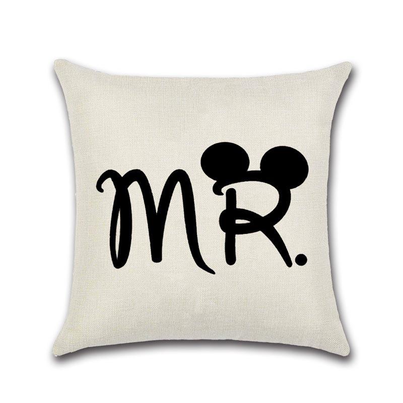 Lover Red Lips Beard Cushion Cover Cotton Linen Valentine'S Day Throw Pillow Case For Sofa Couple Decorative Pillowcase Zt119
