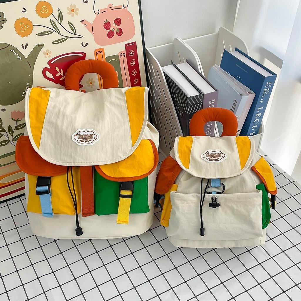 Рюкзак в стиле колорблок - Женская сумка на двойном плече для студентов, модная и вместительная для школы и колледжа