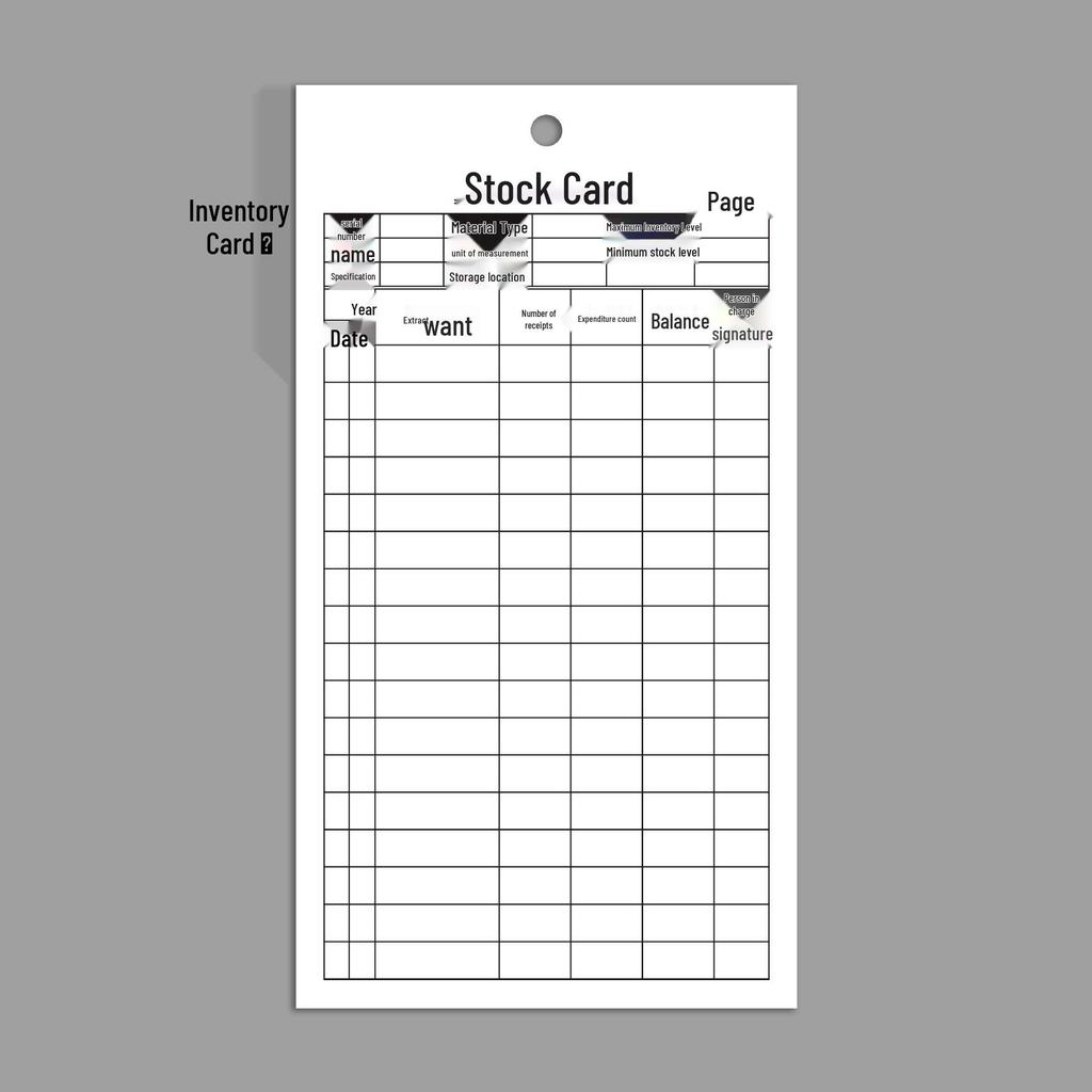 Double-Sided Writable Inventory Card for Material Tracking