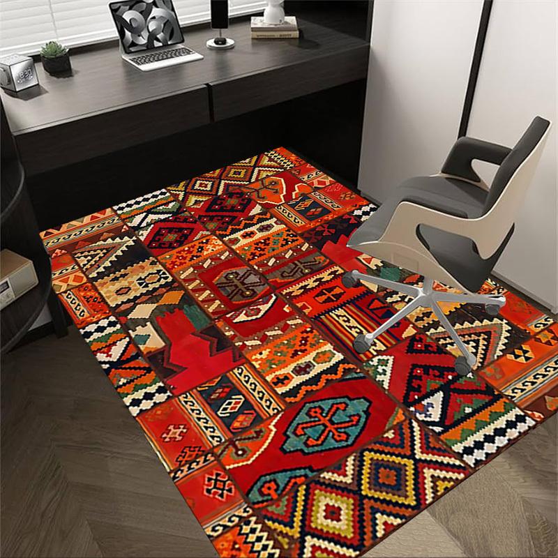 1 шт. ковер в стиле килим пэчворк, очень большой, нескользящий, для пола, офиса, семьи, спальни, студии, ковер для большой площади, ковер для помещений, яркие цвета