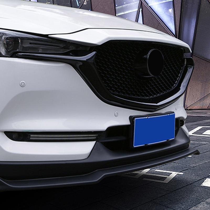 Car Accessories for Mazda CX-5 CX5 2017 2018 ABS Glossy Black Front Grille erts Cover Molding Trim