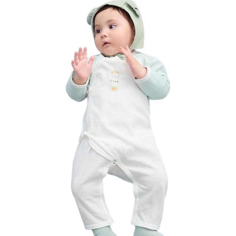 Balabala Baby 100% Cotton Long Sleeve Snap-Crotch Romper
