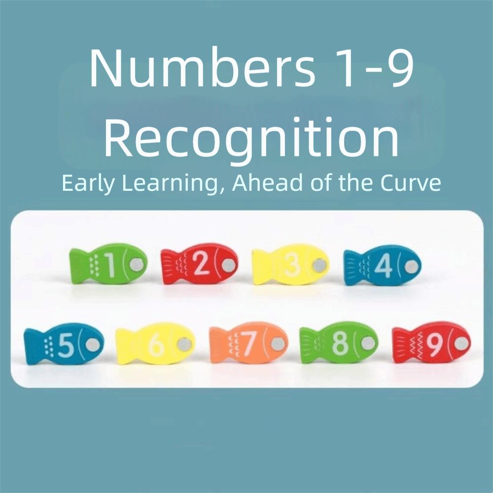 Wooden Kids Fishing Toys Letter Cognition Fishing Game Toy Letter Number Puzzle Birthday Gift