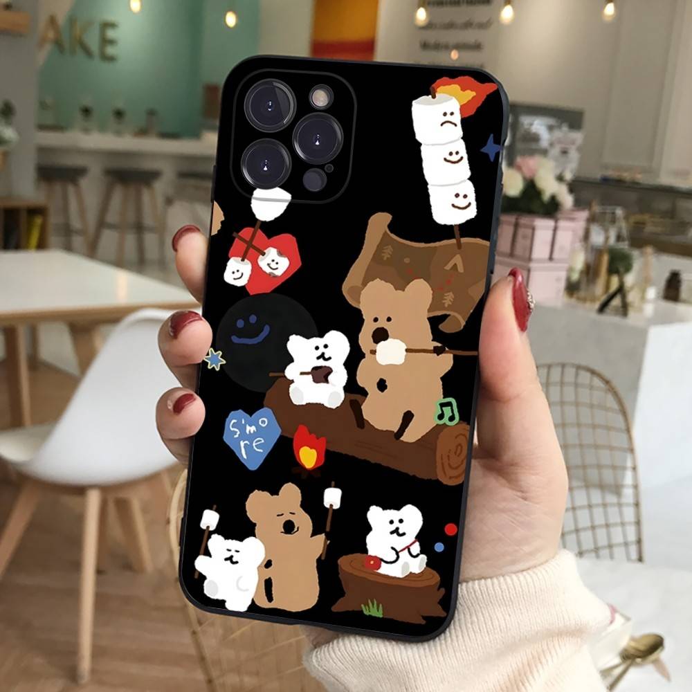 Cute Bear Quokkas Magsafe For IPhone 17 16 15 14 13 12 11 Pro Max Plus Shockproof Black Soft Phone Cover