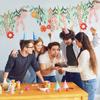 Yeaqee 2 Pcs Flower Banner Garland Double-Sided Colorful Waterproof Flower Birthday Party Decoration Paper Backdrop for Birthday Wedding Baby