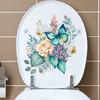 Butterfly Flower Toilet Seat Stickers Self-Adhesive Toilet Lid Decals Diy Removable Stickers For Bathroom Home Decor Ornaments