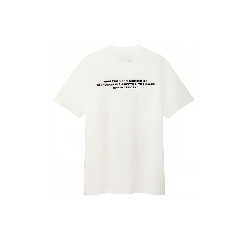 Uniqlo X Звездные Войны Принт с Инопланетянами Свободный Покрой Круглый Вырез Футболка Унисекс Топы Белый 420776-00
