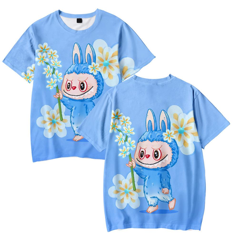 Fashion LABUBU Cartoon T Shirts for Women Men Summer Clothing Fitness O Neck Man T-shirt Oversized Men T-shirts Tops