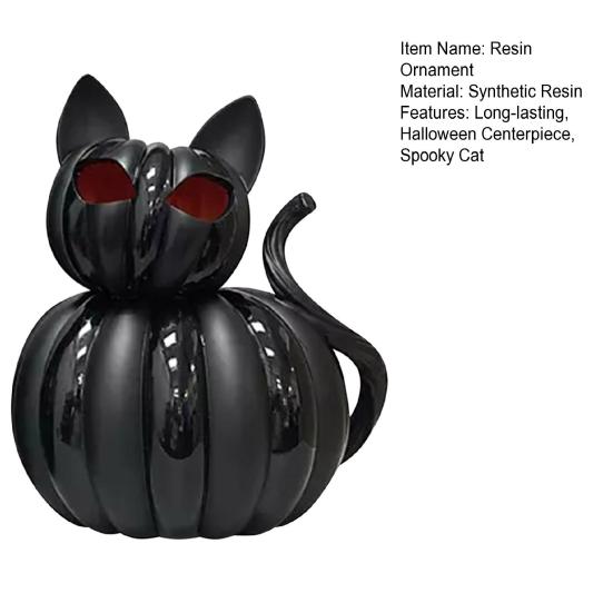 Фигурка черного кота Хэллоуин настольное украшение смола статуэтка кота