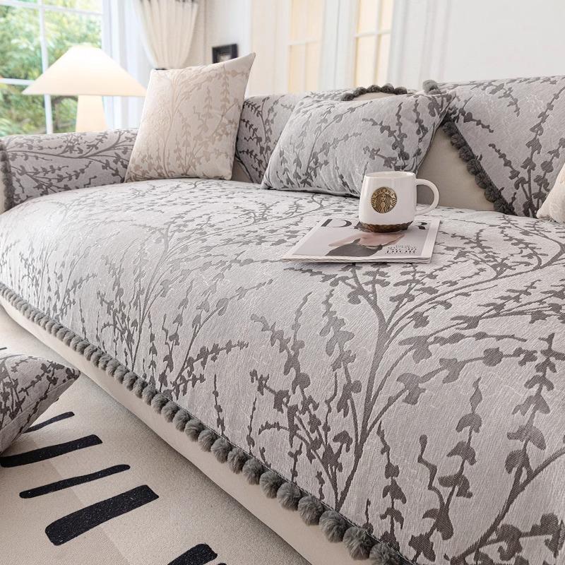 Подушка для дивана из синели, универсальный противоскользящий кожаный чехол для дивана, минималистичный ретро-стиль, чехлы для сидений, тканевые полотенца