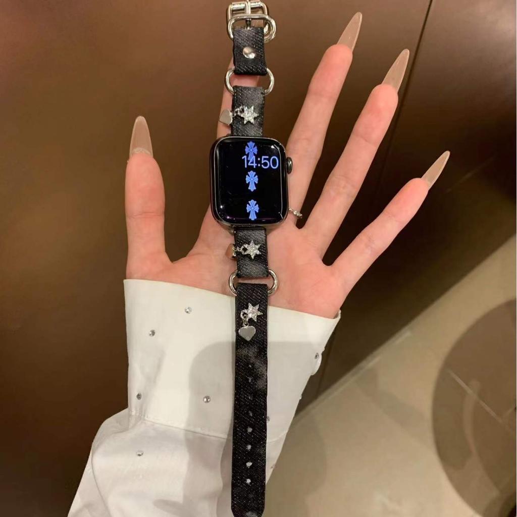 Applewatch10 новый градиентный джинсовый ремешок со звездами для apple watch iwatch987se6 ремешок