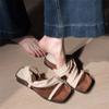 Not tired feet~ Temperament with skirt two wear one word with sandals new thick-soled square head sandals women