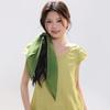 Solid Color Small Square Scarf Thin Square Handkerchief Retro Cotton Linen Scarves  Female