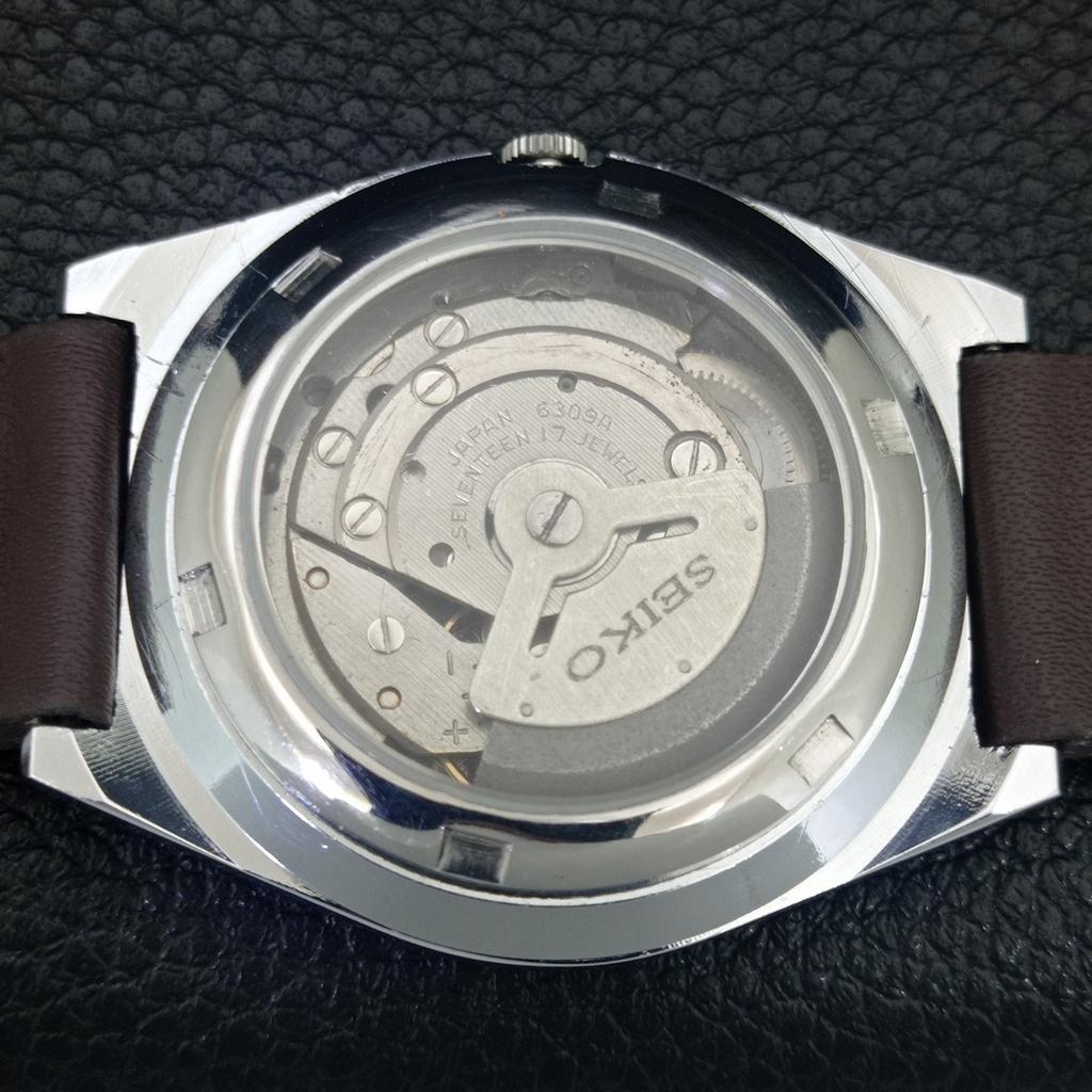 AUTOMATIC VINTAGE REFURBISHED SEIKO 5 6309A JAPAN MENS ORANGE WATCH a442578-1