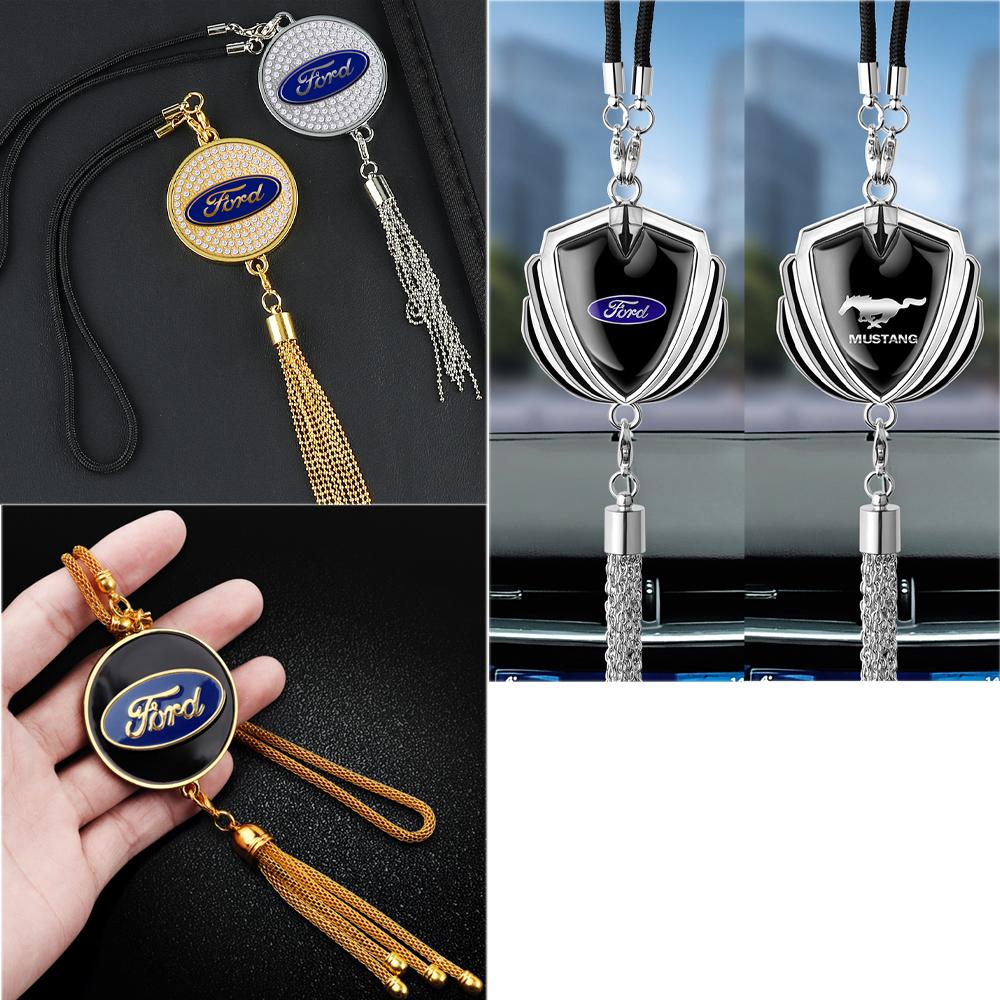 Car Rearview Mirror Pendants Car Accessories Center Cover For Ford ST FOCUS 2 3 Mondeo Kuga MK2 MK4 Fiesta Mustang Kuga MK5 MK3