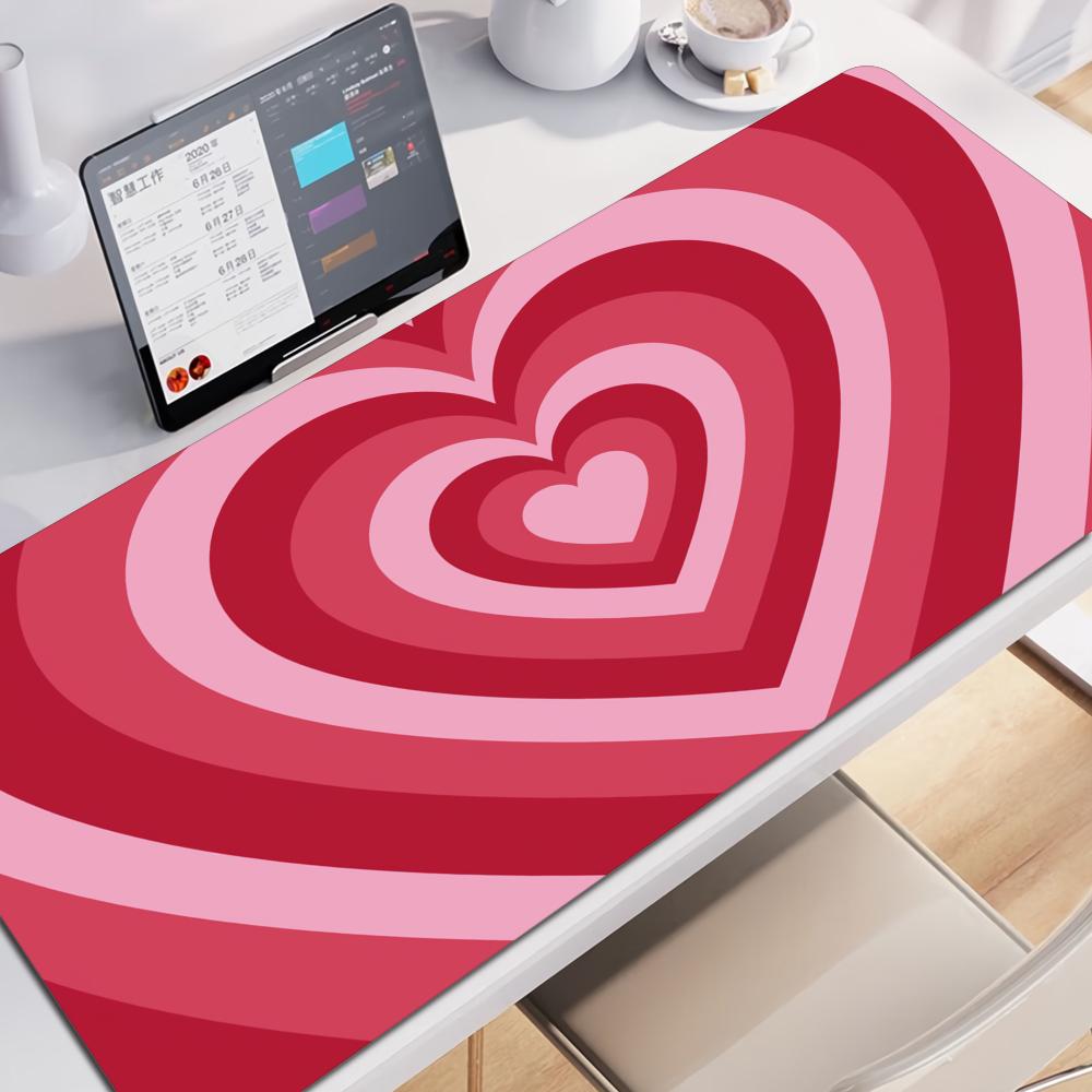 HD Print Large Gaming Mouse Pad XXL Gamer Keyboard Mat Rubber Coffee Love Mousepad Blue NonSlip Desk Mat Cute Girls Carpets