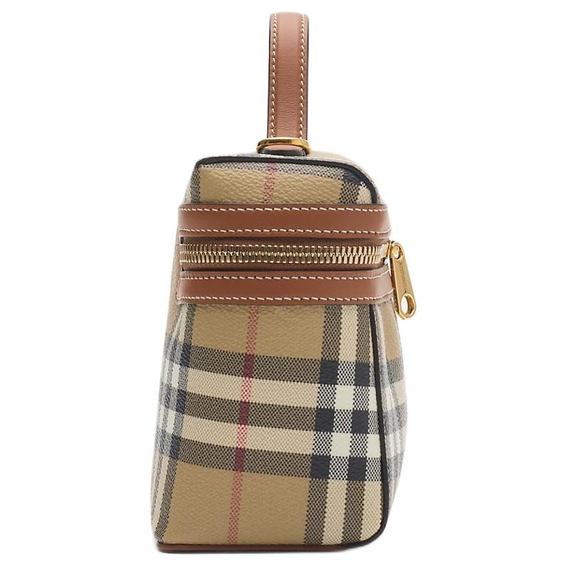 Burberry Vanity Polyurethane Makeup Bag Regular Women's Beige & Stone Pine & Brown 81205251