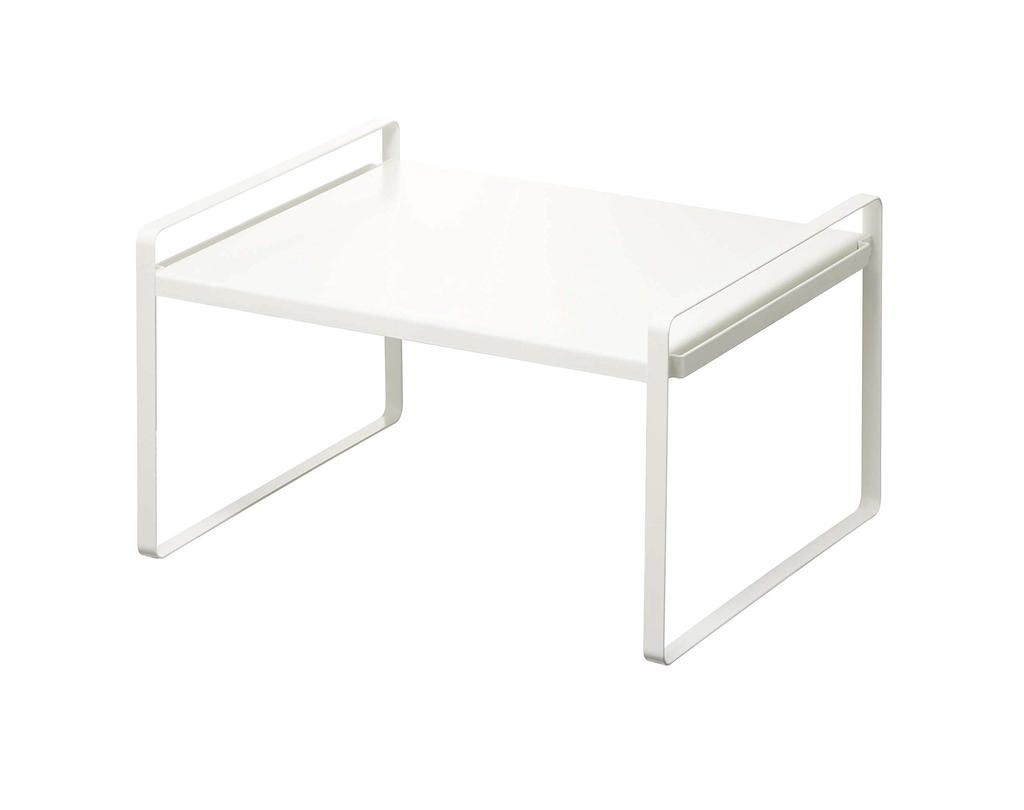 Yamazaki Jitsugyo 5186 Toaster Plate Kitchen Lower Tier Turns Into Work Hook Included Rack, White, Approx. W41XD33.5XH22.5cm, Rack, Space,