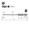 VESSEL Torx Bit Tamper Proof T6H X 75mm Set of 10 J ZP