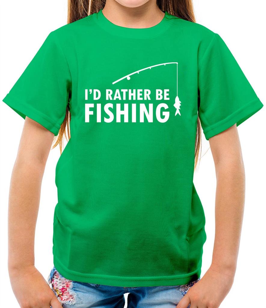 I'd Rather Be Fishing Kids T-Shirt - Fish - Angling - Fisherman - Angler - Gift