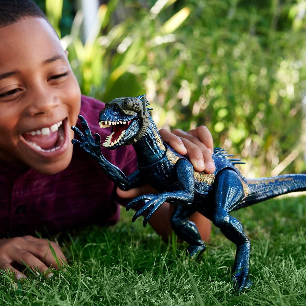 Mattel Мир Юрского периода Супер Экшн Индораптор [Общая длина: приблизительно. 16,5 дюймов (41 см)] [Для детей от 4 лет] HKY11