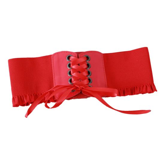 Корсетный пояс для женщин, завязывающийся на шнуровке, широкий эластичный пояс Waspie для платьев, аксессуар для костюма пирата на Хэллоуин