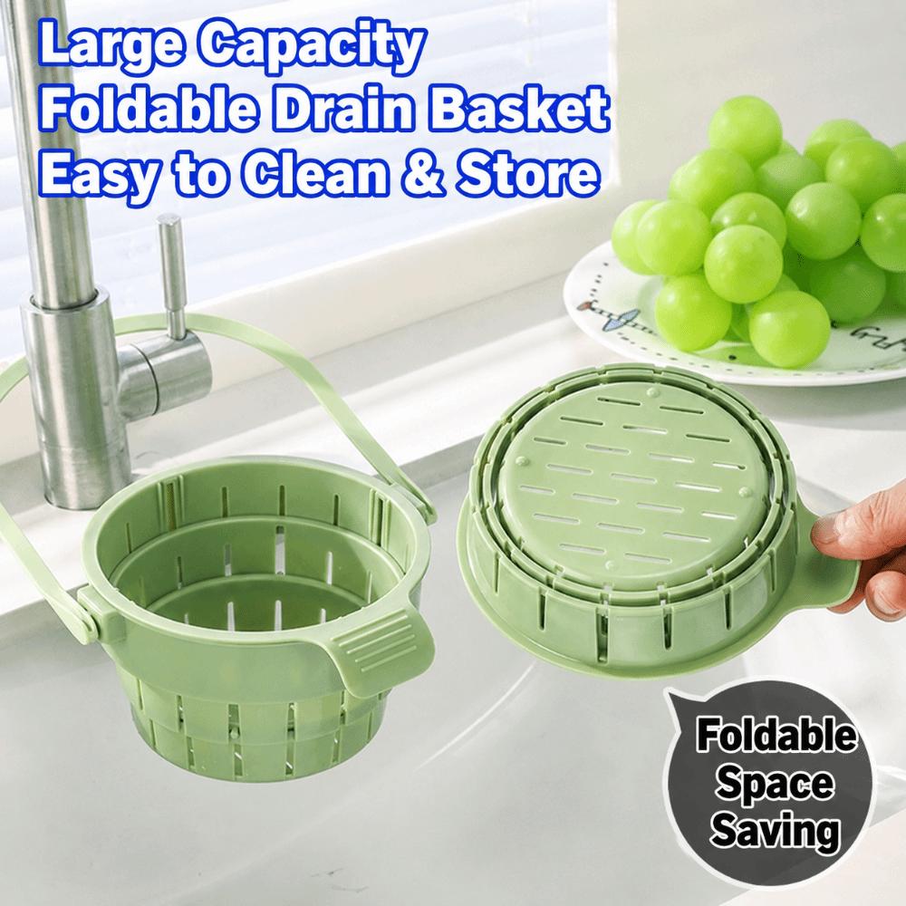 Retractable Fruit Washing Basket Hanging Food Strainer Filter Kitchen Supplies