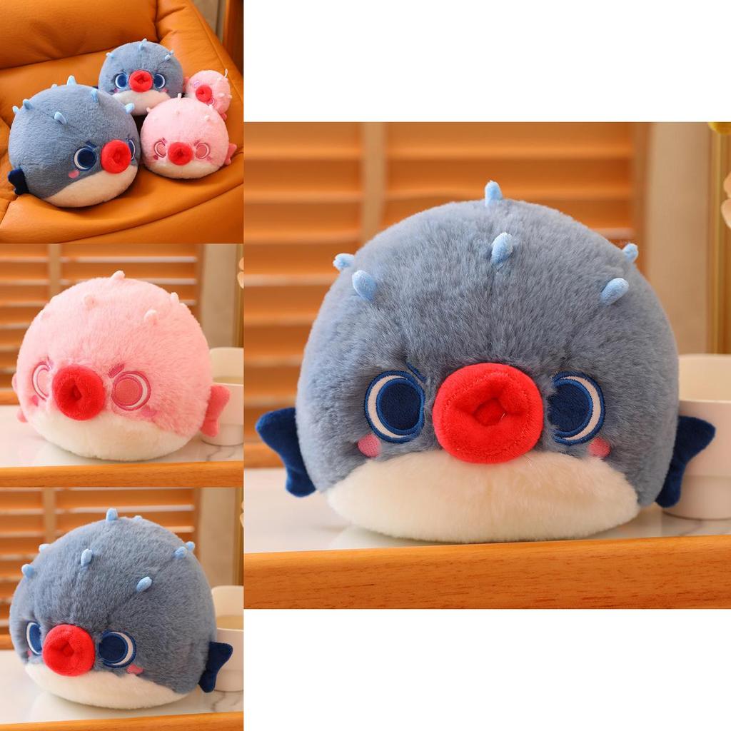 Милая круглая игрушка-плюшка в виде рыбы фугу, мультяшный персонаж, мягкая кукла для детей, оптом