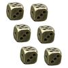 SAFIGLE Set of 6 Brass Dice, 11mm Rounded Corners, Vintage Finish, Gold, Durable and Rust-Resistant, Perfect for Party Games, Board Games, and Bar Dec