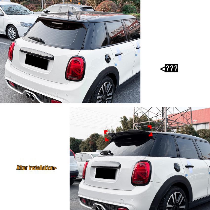 Мини Купер S F55/F56 (2014-24) Аксессуары: Спойлер на крышу и диффузор